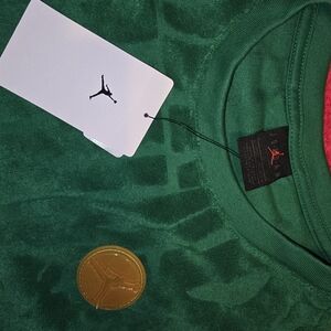 Jordan Emerald Green Tee with Gold Emblem